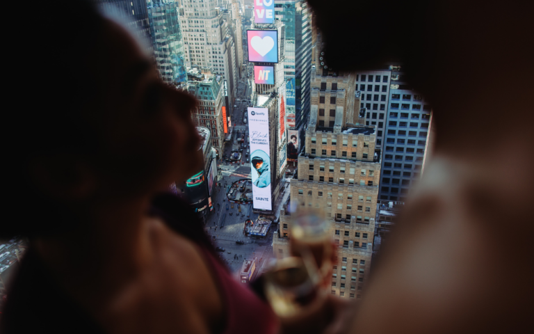 A view of Times Square from room.