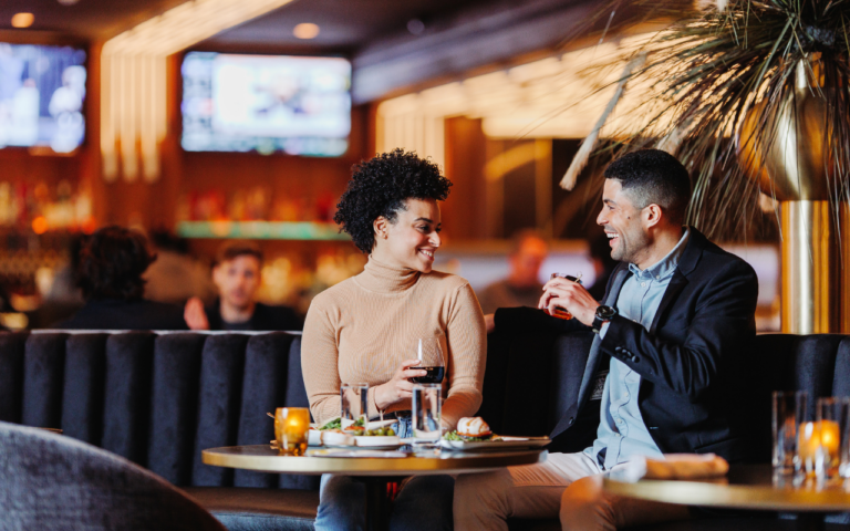 Some friends dining at Revel and Rye.