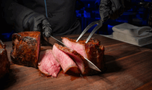 A carving station.