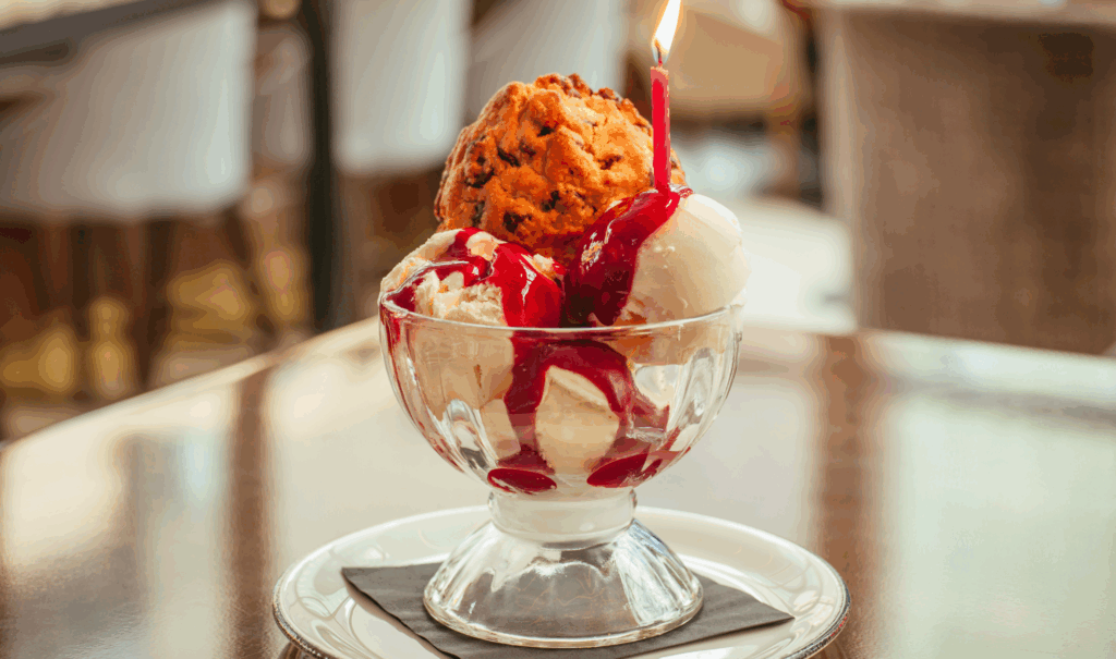 An ice cream sundae.