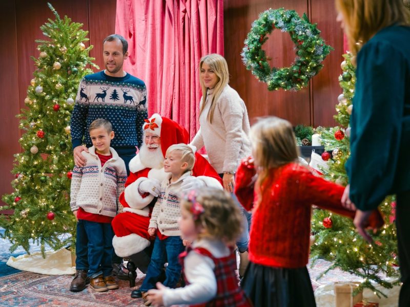 A family with Santa Clause.