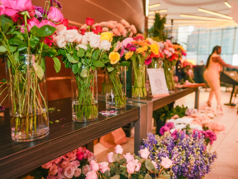 Mother's Day flower station.